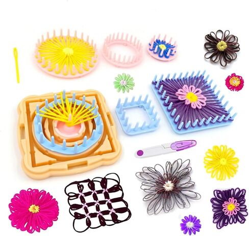Ayasee Weaving Loom Kit, Flower Knitting Loom Kit, Frame Looms, Knitting Wool, Round/Square Knitting Looms Craft Kit Multi Color (Flower Maker) in Saudi Arabia