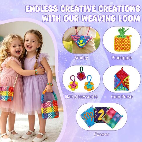 Gift4U Weaving Loom Kit for Kids, Beginner Craft Kit with 12 Color Loops in Kuwait