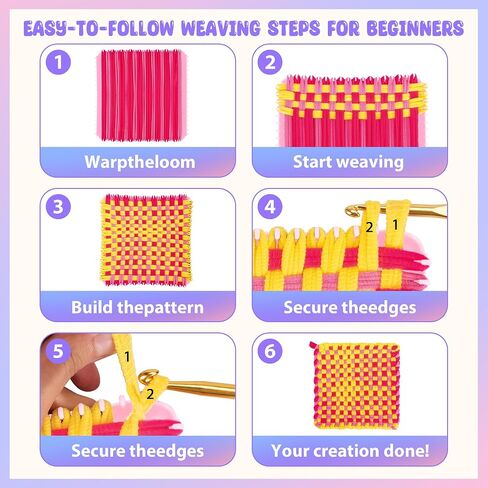 Gift4U Weaving Loom Kit for Kids, Beginner Craft Kit with 12 Color Loops in Kuwait
