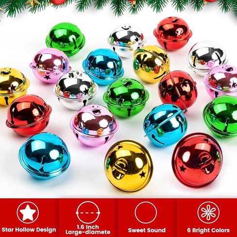 18PCS Large Jingle Bells for Crafts, 1.6" Metal Bell in Saudi Arabia