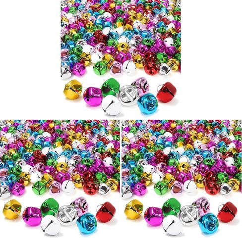 Jingle Bells for Crafts, 8 Colors Large Jingle Bells Christmas Jingle Bell, Cheerful Sound Craft Bells for Wreath, Holiday Home and Christmas Decoration, 0.6 Inch, 120 Pcs in Kuwait