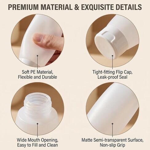 12Pcs 150ml/5oz Empty Refillable White Plastic Cosmetic Soft Tubes Containers Squeezed Facial Cleanser Bottle With Flip Cap for Body Bath Shower Gel Lotion Cream Shampoo in Kuwait