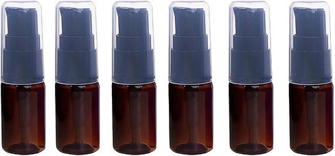 erioctry 10ML Portable Empty Refillable Bottle Cream Shampoo Lotion Treatment Pump Bottle with Cap Travel Bottles Toiletries Liquid Container for Cosmetic Make-up Pack of 6 (Brown) in Kuwait
