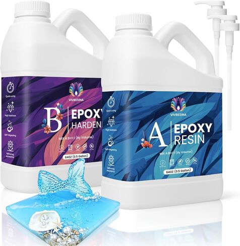 Vivresina Epoxy Resin Kit 1 Gallon, Resina Epoxica with Pump for Crafts in Saudi Arabia