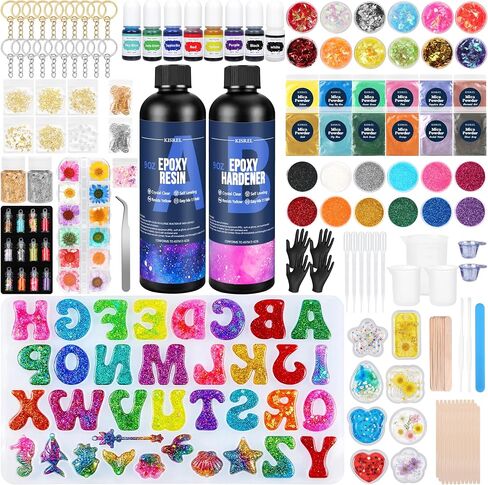KISREL 18OZ Epoxy Resin Kit for Beginner, Resin Kit with Molds and Supplies in Saudi Arabia