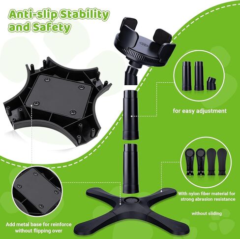 Dog Bowls Elevated Adjustable Stand, Raised Bowl with 3 Heights & Tilted Feeding Stand, Compatible with Various Bowls, for Medium & Large Breeds (1 Pack) Black in Saudi Arabia