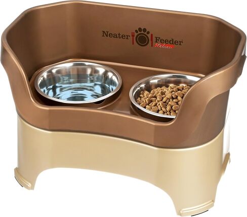 Neater Pet Brands Neater Feeder Deluxe Mess Proof Dog Bowls Elevated for Large Dogs Over 40 lbs, Made in USA, No Spill Raised Dog Food Bowl Stand Feeding Station, Food and Water Bowl Set, Black in Saudi Arabia