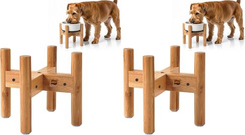 Dog Bowl Stand for Mid-Large Dogs - Adjustable, Easy Fold-Down in Saudi Arabia