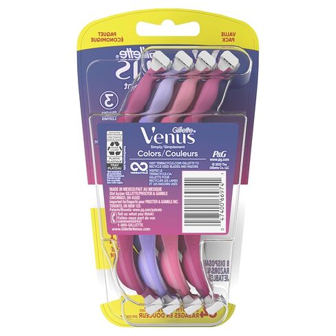 Gillette Venus Simply3 Disposable Razors for Women, 8 Count, Designed for a Close and Comfortable Shave in Saudi Arabia