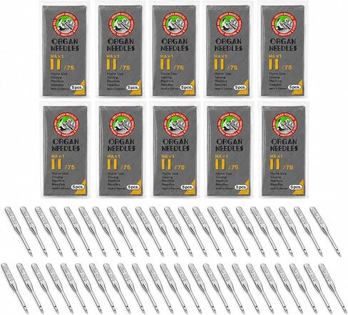 50 PCS Embroidery Sewing Machine Needles for Brother Size 75/11 130/705H HAx1 Sewing Needles for Brother Sewing Machine (5 Pack of 10 Needles) in Saudi Arabia