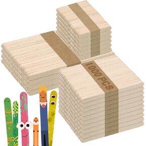 300PCS Popsicle Sticks for Craft, 3 Sizes 2.5",4.5",6" Natural Wooden Stick in Kuwait