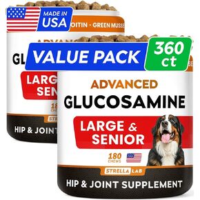STRELLALAB Advanced Glucosamine for Senior Dogs, Chondroitin Joint Support in Kuwait