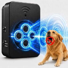 Smart Anti Barking Device for Dogs, 4-Emitter Ultrasonic Bark Deterrent, 50 FT Range, 3 Modes, USB Rechargeable Bark Control Box for 20-120 lb Dogs, Indoor Outdoor Use in Kuwait