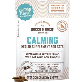 Rocco & Roxie Cat Calming Treats, Melatonin & Ashwagandha, Chews in Kuwait