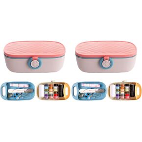 Missraza Sewing Kit, Portable Kit for Adults, Plastic Box Needle and Thread Accesories Supplies Pink 15.5x6cm(6.1x2.36in) in Kuwait