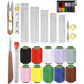 44Pcs Sewing Tool Set, Big Eye Steel Sewing Needle Kit for Hand Sewing in Saudi Arabia
