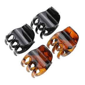 minihope Women's And Girls's Classics 4 Medium Claw Clips, Great for Easily Pulling Up Your Hair,Pefrect for All Hair Types, Plastic Material, Black and Brown Colors, 4 Count (Pack of 1) in Saudi Arabia
