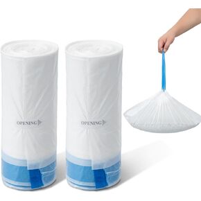 ELS PET 40 Count Small Cat Litter Box Liners, Heavy-Duty Drawstring Waste Bags Compatible with G1 E2 Orbitie Models, Pre-Perforated Roll, 21.6"×11" Extra Thick HDPE Tear-Resistant in Kuwait