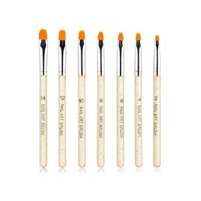 Aoshang 7Pcs Uv Gel Nail Brush, Poly Extension Gel Brush, Nail Art Tips Builder Brush Nail Painting Brush Pen Set(No.2/4/6/8/10/12/14) in Saudi Arabia