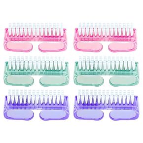 YOFAN 6pcs Big Handle Grip Nail Brush, Fingernail Scrub Cleaning Brush for Toes and Nails, Pedicure Cleaner Brushes for Men and Women Assorted Colors,6 Pieces in Saudi Arabia