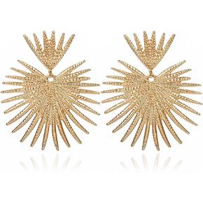 Bmadge Heart Dangle Earrings Studs Gold Star Statement Earrings Flower Geometric Exaggerated Earrings Punk Minimalist Ear Jewelry for Women and Girls (Gold) in Saudi Arabia