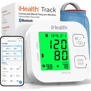 iHealth Track Smart Upper Arm Blood Pressure Monitor with Wide Range Cuff That fits Standard to Large Adult Arms, Bluetooth Compatible for iOS & Android Devices in Saudi Arabia