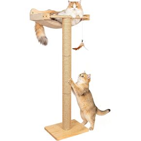 46" Tall Cat Scratching Post with Window Perch in Kuwait