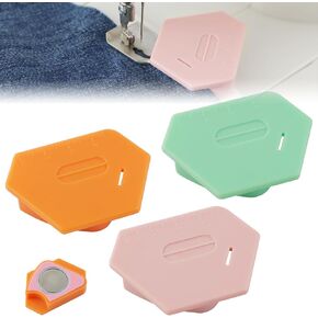 3 Pcs Magnetic Seam Guide for Sewing Machine, Polygonal Multifucntional Seam Guide Hemmer with Scale, Sewing Quilting Supplies Accessories (Pink/Green/Orange) in Kuwait