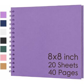 Scrapbook Album 7x7 Inch Hardcover Kraft Paper 40 Pages Brown in Kuwait