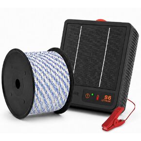 Gallagher S6 Solar Electric Fence Charger | Protect Your Backyard and Pets | Solar Lithium Technology, 0.06 Stored Joule Energizer | Unique Post Mounting System | Portable and Super Tough in Kuwait