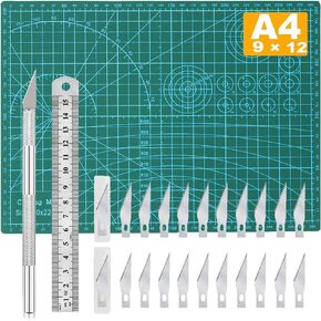 Self Healing Sewing Mat, Exacto Knife Precision Carving Craft Hobby Knife Kit for DIY Art Work Cutting, Hobby, Stencil, Scrapbooking-A4(9"x12") in Kuwait