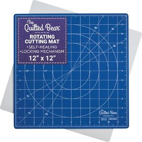 The Quilted Bear 12" x 12" Rotating Self-Healing Cutting Mat, Pink in Saudi Arabia
