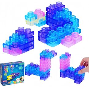 Magic Gummy Block Soft Building Blocks, 40 Pcs Squishy Stretchable TPE Sensory Bricks, BPA‑Free Interlocking Construction Toy for Kids Ages 3+ in Kuwait