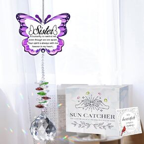 Sympathy Gifts For Loss Of Sister - Memorial Crystal Suncatcher Rainbow Maker In Memory Of Sister - Christmas In Heaven Bereavement Gift in Saudi Arabia