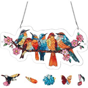 KaayeeWood Acrylic Suncatcher Puzzle, Azure Bloom Whisper-8.2 in in Kuwait