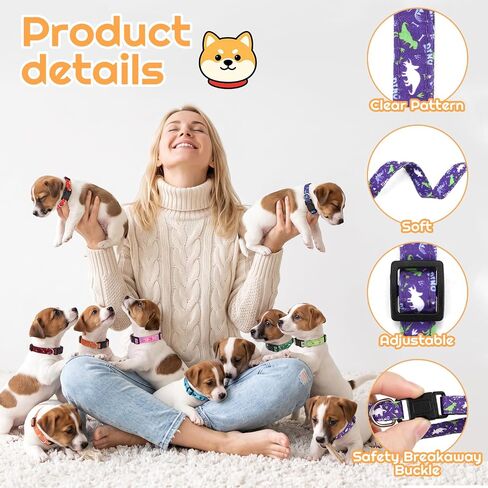 12 Pack Puppy Collars for Litter, Adjustable Puppy ID Collars, Dinosaur in Saudi Arabia