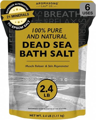 Aromasong Dead Sea Salts for Soaking - 2.43 Lbs Fine Grain Bath Salt Soak in Large Bulk resealable Pack, 100% Pure & Natural - Soak for Women & Men to Relax Tired Muscles and Treat Skin Issues in Saudi Arabia