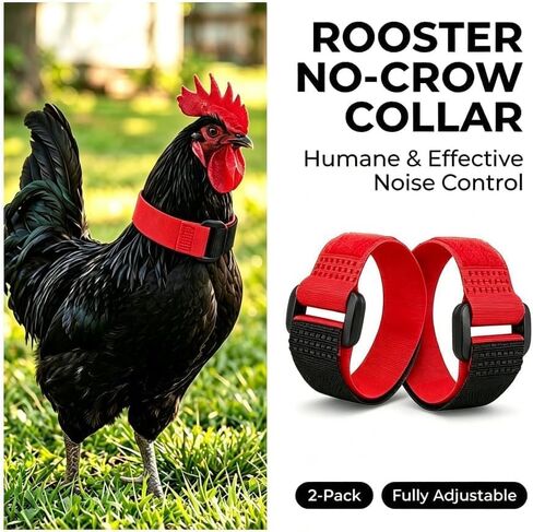 2Pcs Crow Rooster Collars, Adjustable Nylon Anti-Noise Neck Belt for Chickens and Poultry Birds, Humane Crow Collar to Prevent Screaming, Chicken Collar Harness Set? in Saudi Arabia