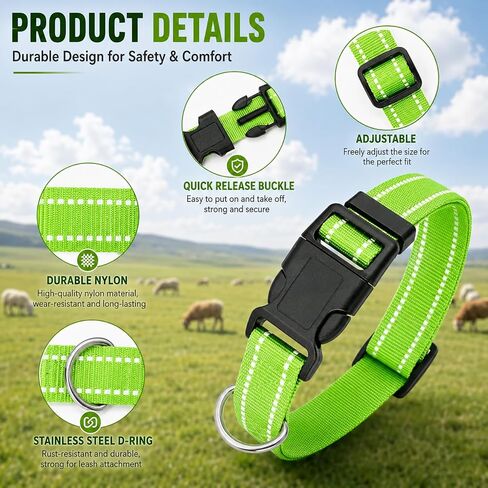 3 Pack Reflective Goat Collars with Bells,Anti-Lost Pet Collar in Kuwait