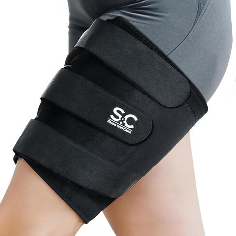 Adjustable Thigh Brace Support, Quadriceps Support and Thigh Wraps for Men and Women. Unisex Breathable Neoprene Non-Slip Hamstring Compression Sleeve in Kuwait