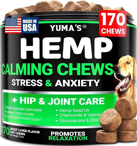 Hemp Calming Chews for Dogs - 170 Treats - Advanced Dog Calming Chews in Kuwait