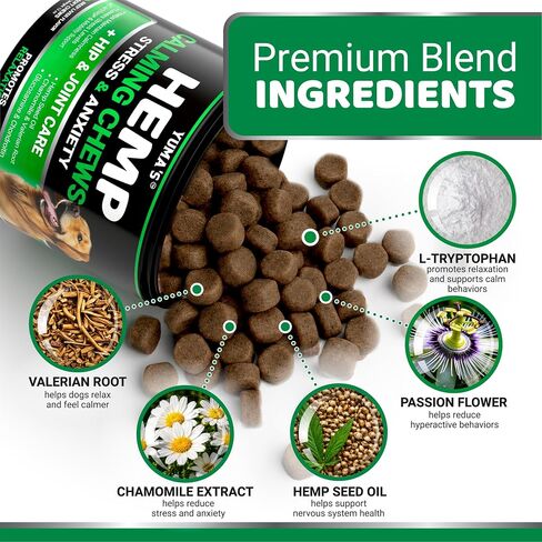 Hemp Calming Chews for Dogs - 170 Treats - Advanced Dog Calming Chews in Kuwait