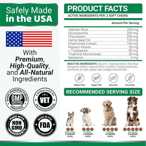 Hemp Calming Chews for Dogs - 170 Treats - Advanced Dog Calming Chews in Kuwait