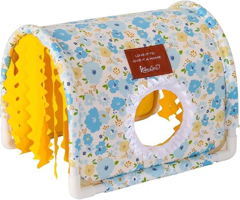 Guinea Pig Hideout No Bottom Guinea Pig Bed Easy to Clean Rabbit Hideout Bunny Beds - Small Animal Indoor Habitat for Chinchilla Ferret Hedgehog Flower-Branch Mouse (Green) in Saudi Arabia