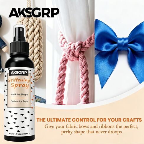 Fabric Stiffening Spray, Quick Drying Clear Spray for Stiffening, Draping and Shaping Fabric, DIY Crafts & Hat Stiffener Spray for Ribbons, Lace, Crochet, Bows, Doilie, Micrame -120ml in Kuwait