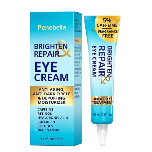 PENEBELLA New Anti Aging Eye Cream - Caffeine, Retinol, Collagen, Peptides, Aloe Vera, Hyaluronic Acid - Brighten & Repair Under Eye Moisturizer - Anti Wrinkle, Dark Circle & Depuffing Eye Treatment Balm in Saudi Arabia