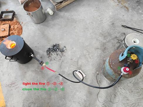 16KG(35LBs) Single Burner Gas Metal Melting Furnace Foundry2 Crucibles Tong Casting Mold Gas Forge in Kuwait