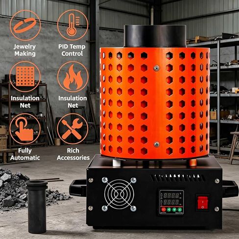 3kg Gold Melting Furnace 1800W | 2102°F Electric Furnace | Includes Graphite Crucible | Gold Melting Kit | Suitable for Casting and Refining Jewelry, Gold, Silver, Copper, and Aluminum (110V) in Kuwait