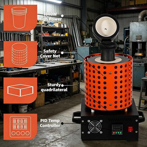 3kg Gold Melting Furnace 1800W | 2102°F Electric Furnace | Includes Graphite Crucible | Gold Melting Kit | Suitable for Casting and Refining Jewelry, Gold, Silver, Copper, and Aluminum (110V) in Kuwait