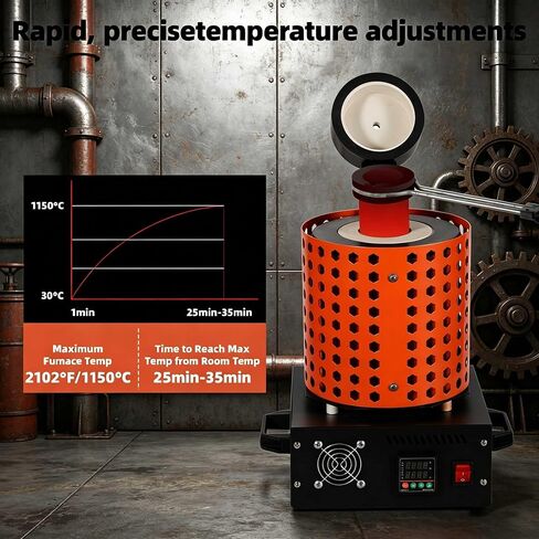 3kg Gold Melting Furnace 1800W | 2102°F Electric Furnace | Includes Graphite Crucible | Gold Melting Kit | Suitable for Casting and Refining Jewelry, Gold, Silver, Copper, and Aluminum (110V) in Kuwait